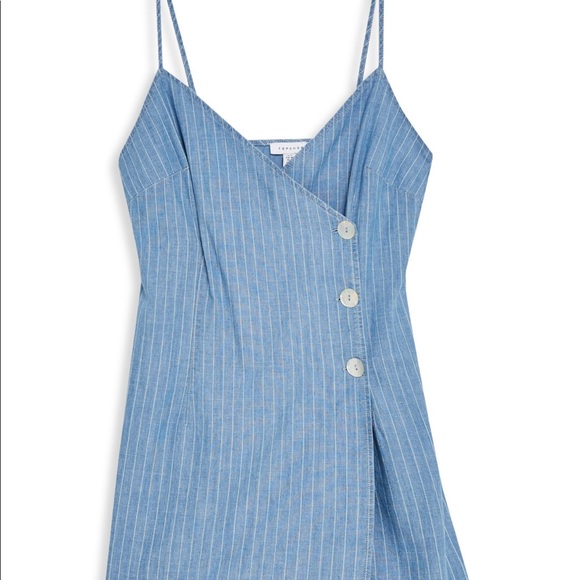 Topshop Denim Wrap Dress - Picture 2 of 3